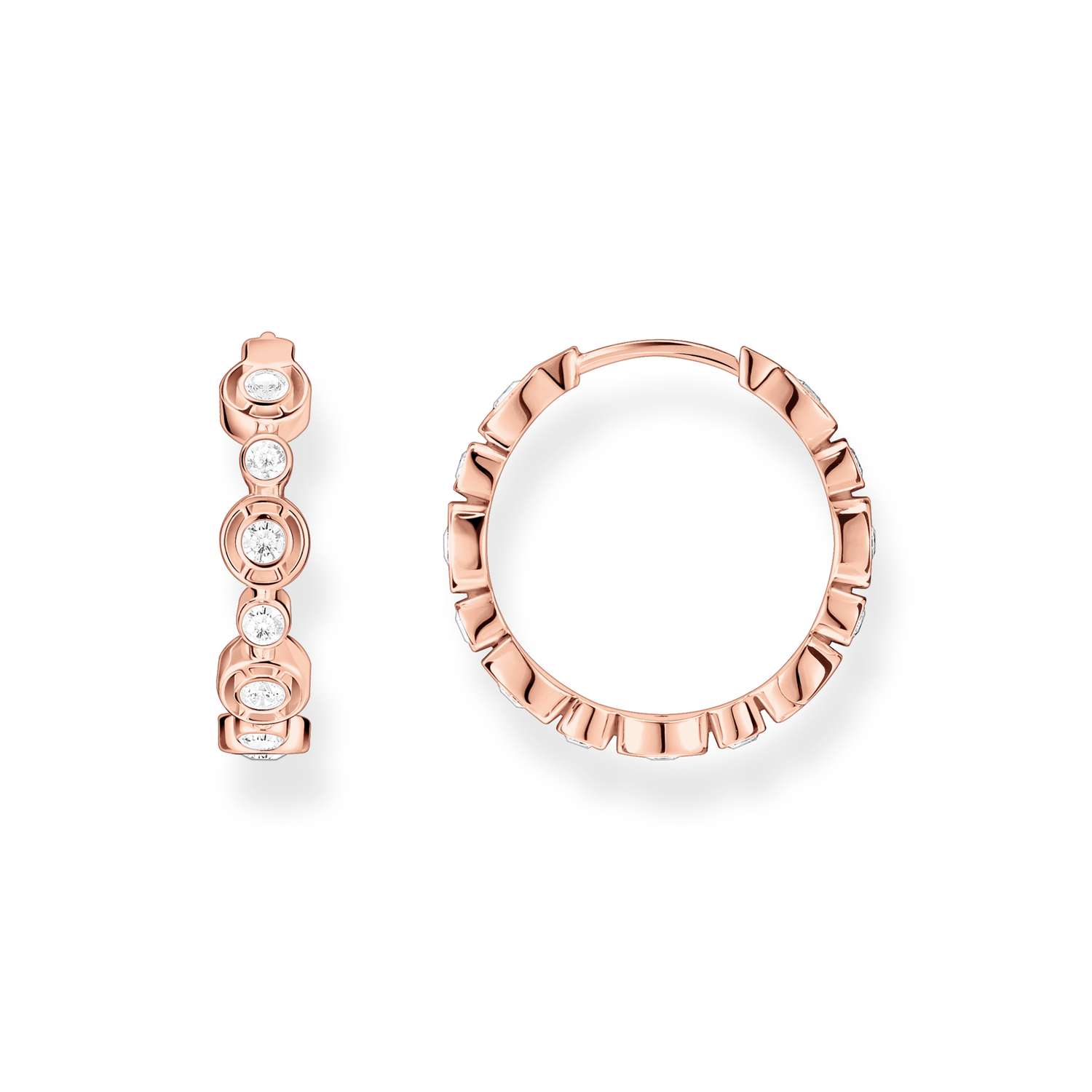 Aros blanco piedras925 Sterling silver, gold plated rose gold/ zirconiawhite