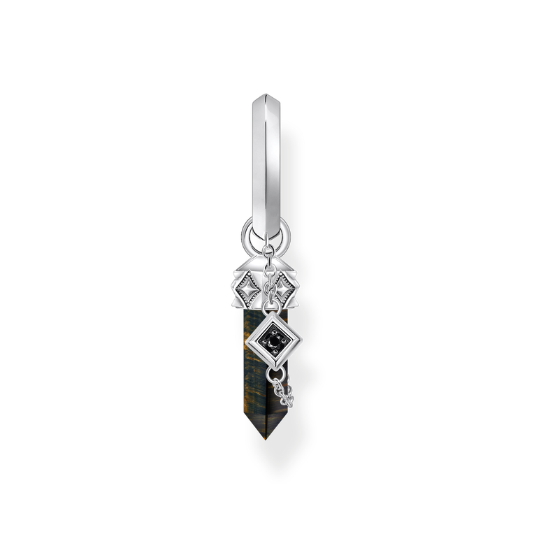 REBEL - WOLF 925 Sterling silver, blackened/ tiger‘s eye/ zirconia colección 2024-1. 