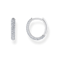 Pendientes de aro con pav� de circonitas blancas
