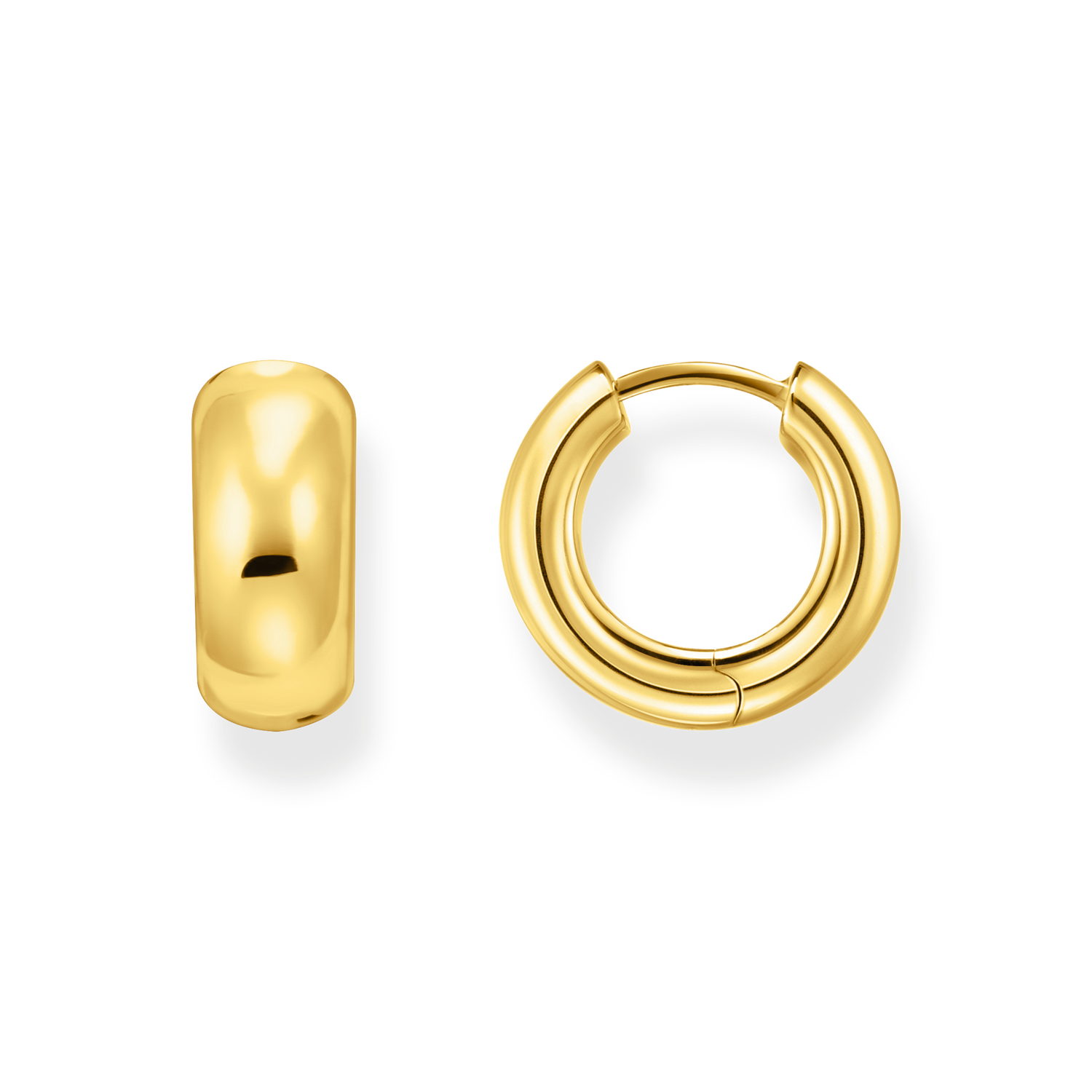 Pendientes de aro chapados en oro con dise�o grueso