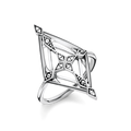 925 Sterling silver, blackened/ white diamo