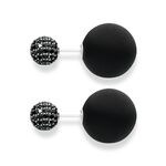 DOUBLE STUD PAVE BLACK