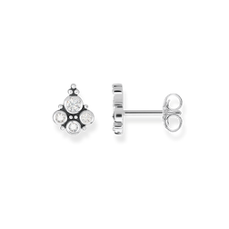 925 Sterling silver, blackened/ zirconia