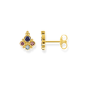 925 Sterling silver, gold plated yellow gold/ glass-ceramic ston