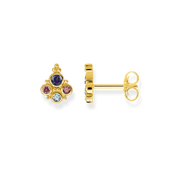 925 Sterling silver, gold plated yellow gold/ glass-ceramic ston