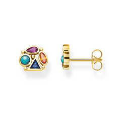 PENDIENTES,PLATA DE LEY 925,BAÑO DE ORO AMARILLO,TURQUESA IMITACION,CORINDON SINTETICO,ESPINELA SINTETICA,CIRCONITA,MULTICOLOR