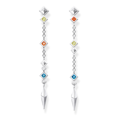 PENDIENTES,PLATA DE LEY 925, GEMA VITROCERAMICA, CIRCONITA,MULTICOLOR