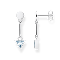 PENDIENTES PLATA DE LEY 925 ESPINELA SINTETICA AZUL CLARO