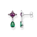 PENDIENTES,PLATA DE LEY 925, BAÑO DE ORO AMARILLO, CIRCONITA,VERDE CLARO