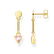 PENDIENTES,PLATA DE LEY 925, BAÑO DE ORO AMARILLO, CIRCONITA,ROSA