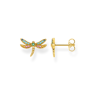 PENDIENTES PLATA DE LEY 925,BAÑO DE ORO AMARILLO,GEMA VITROCERAMICA,ESMALTE EN FRIO,CORINDON SINTETICO,ESPINELA SINTETICA CIRCONITA,MULTICOLOR