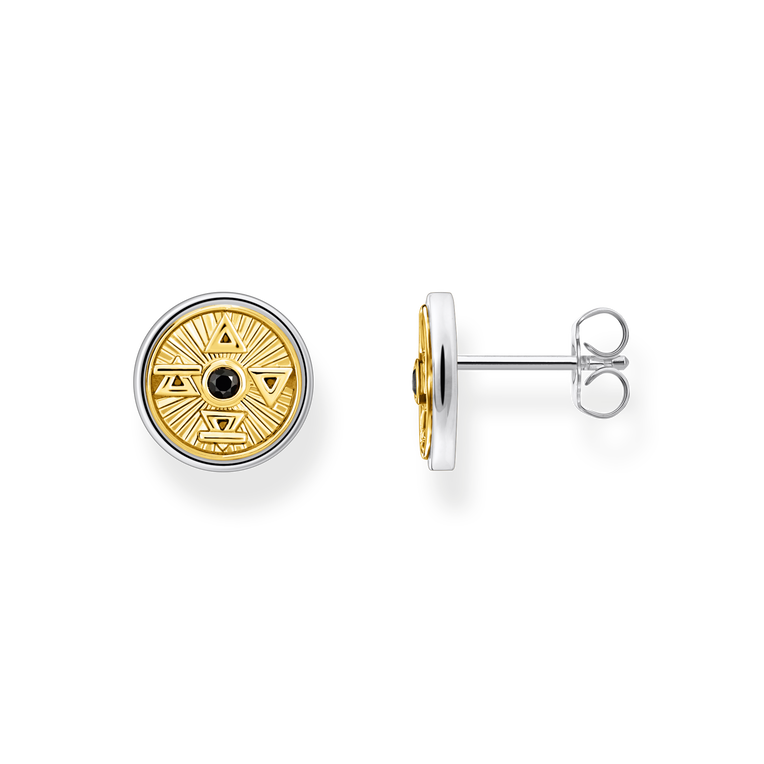 ear studs925 Sterling silver, gold plated yellow gold/ blackened/ zirconiablack