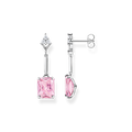 Pendientes piedra rosa925 Sterling silver/ zirconiapink