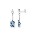 Pendientes turquesa925 Sterling silver/ synthetic spinel/ zirconiablue