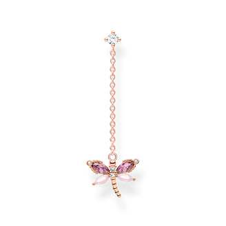 pendienteplata de ley 925, baño de oro rosado/ gema vitrocerámica/ circonitamulticolorWomen
