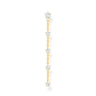 pendienteplata de ley 925, baño de oro amarillo/ circonitablancoWomen