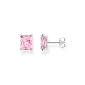 Pendientes piedra rosa925 Sterling silver/ zirconiapink