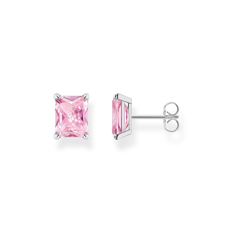 Pendientes piedra rosa925 Sterling silver/ zirconiapink