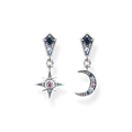 earrings925 Sterling silver, blackened/ glass-ceramic stone/ synthetic spinel/ zirconiamulticoloured