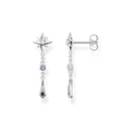 earrings925 Sterling silver, blackened/ glass-ceramic stone/ synthetic spinel/ zirconiamulticoloured