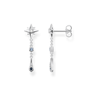 earrings925 Sterling silver, blackened/ glass-ceramic stone/ synthetic spinel/ zirconiamulticoloured