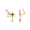 ear climber925 Sterling silver, gold plated yellow gold/ glass-ceramic stone/ synthetic spinel/ zirconiamulticoloured