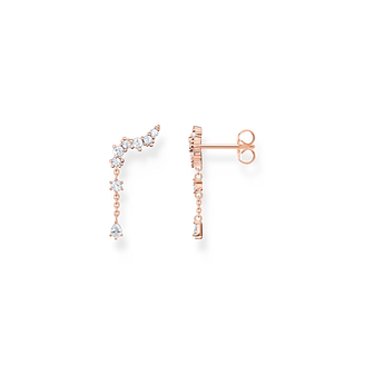 Pendientes trepador cristales de hieloo rosado