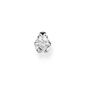 Pendiente de botón pingüino con piedra blanca