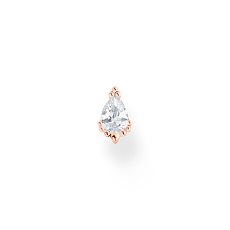 Pendiente de botón cristal de hieloo rosado