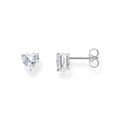 Pendientes en forma de coraz�n con circonita blanca