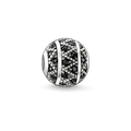 Bead "black zig zag"