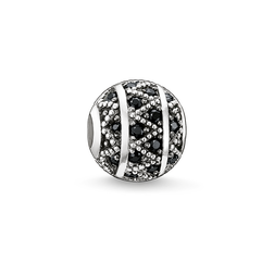 Bead "black zig zag"