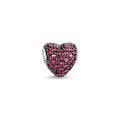 Bead "red pavé heart"