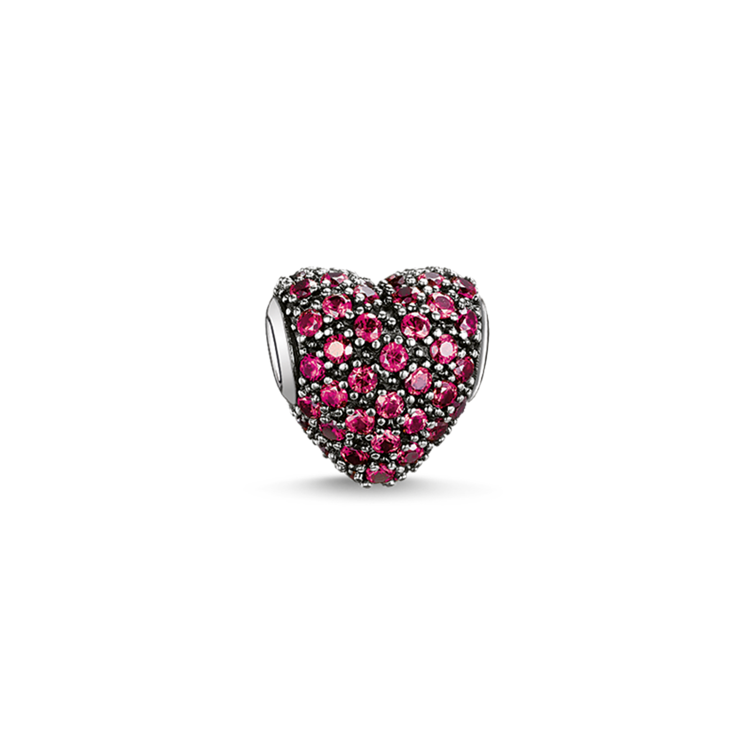 Bead "red pavé heart"