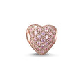 Bead "hot pink pavé heart"