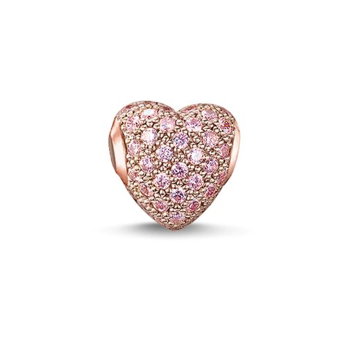 Bead "hot pink pavé heart"