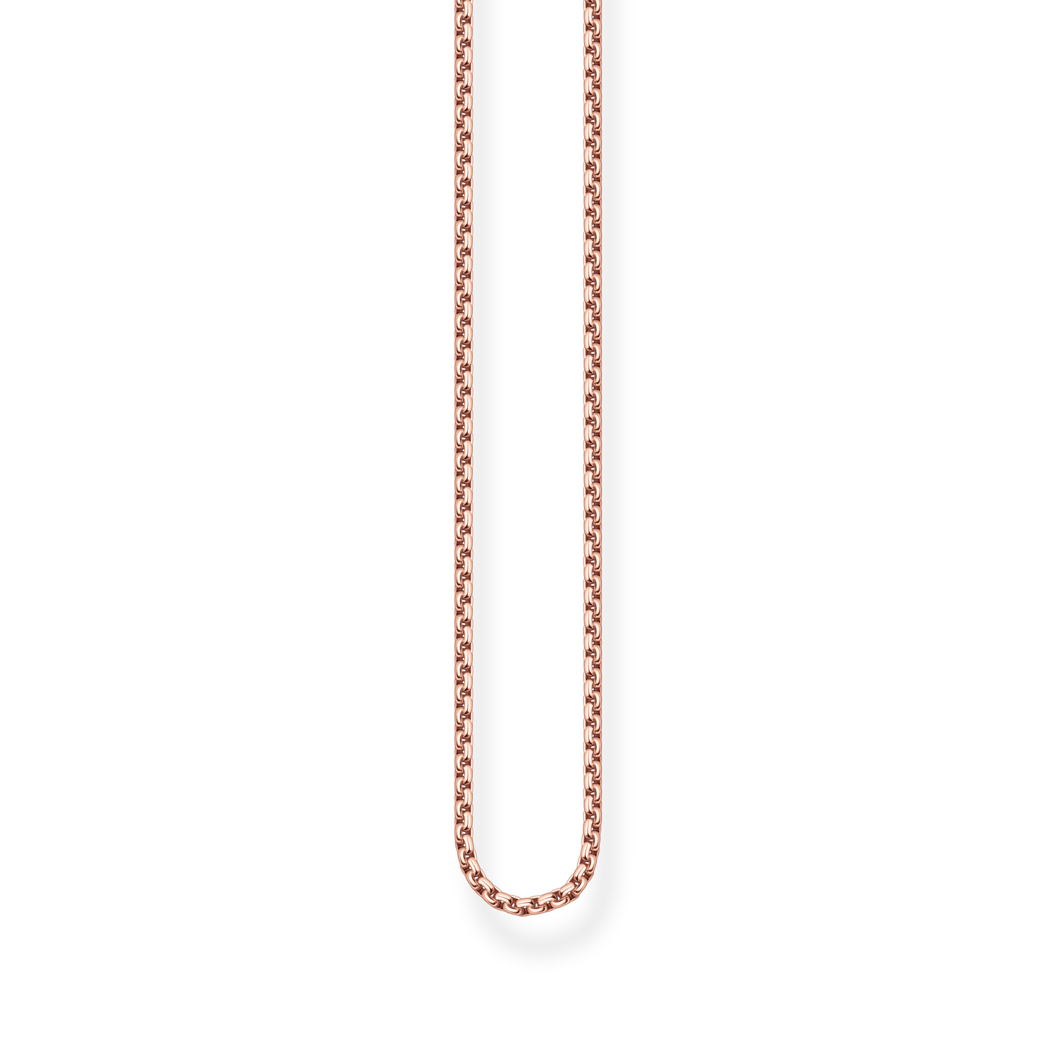 NECKLACE 925 STERLING SILVER GOLD PLATED ROSE GOLD PLAIN 60CM