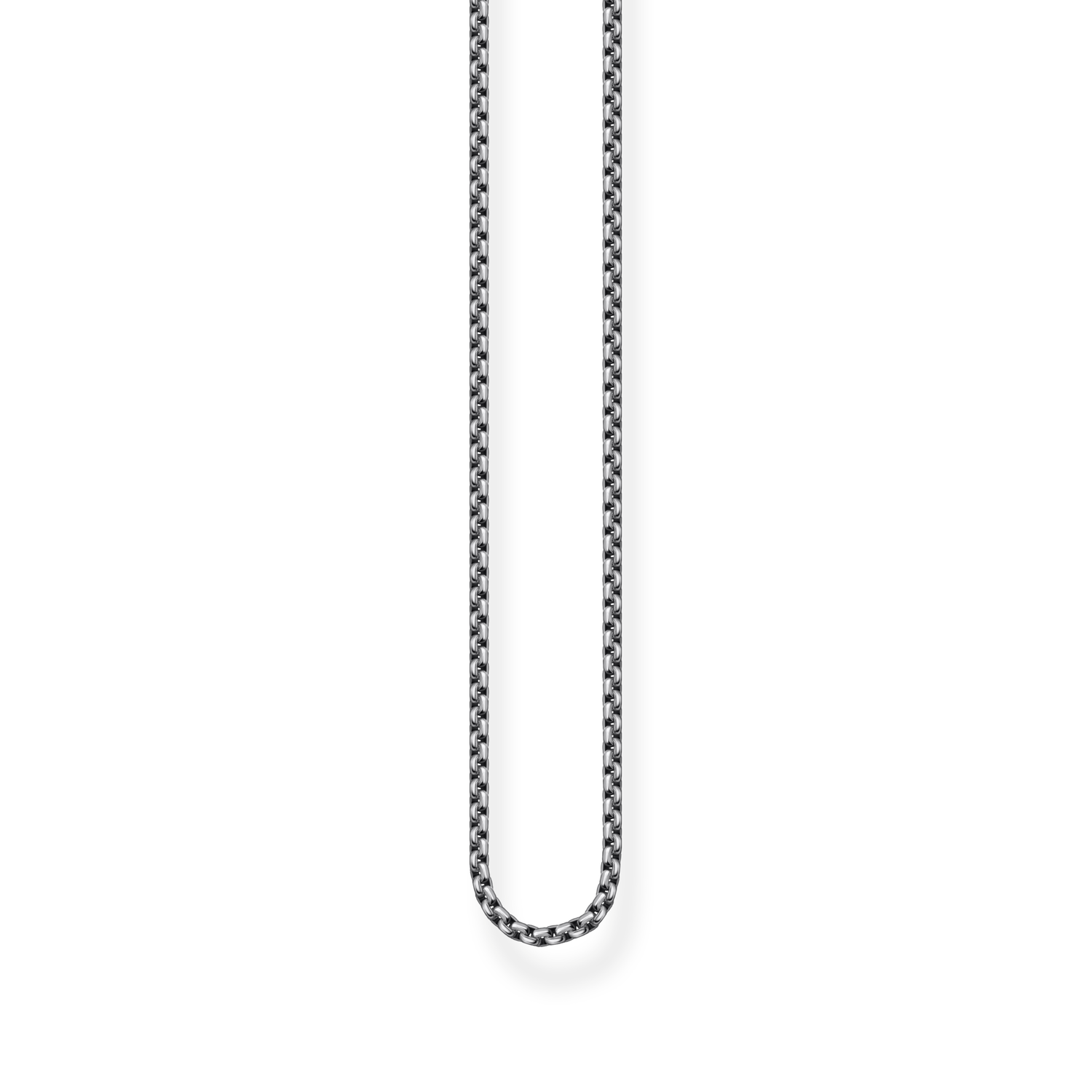 NECKLACE 925 STERLING SILVER BLACKENED PLAIN 60CM