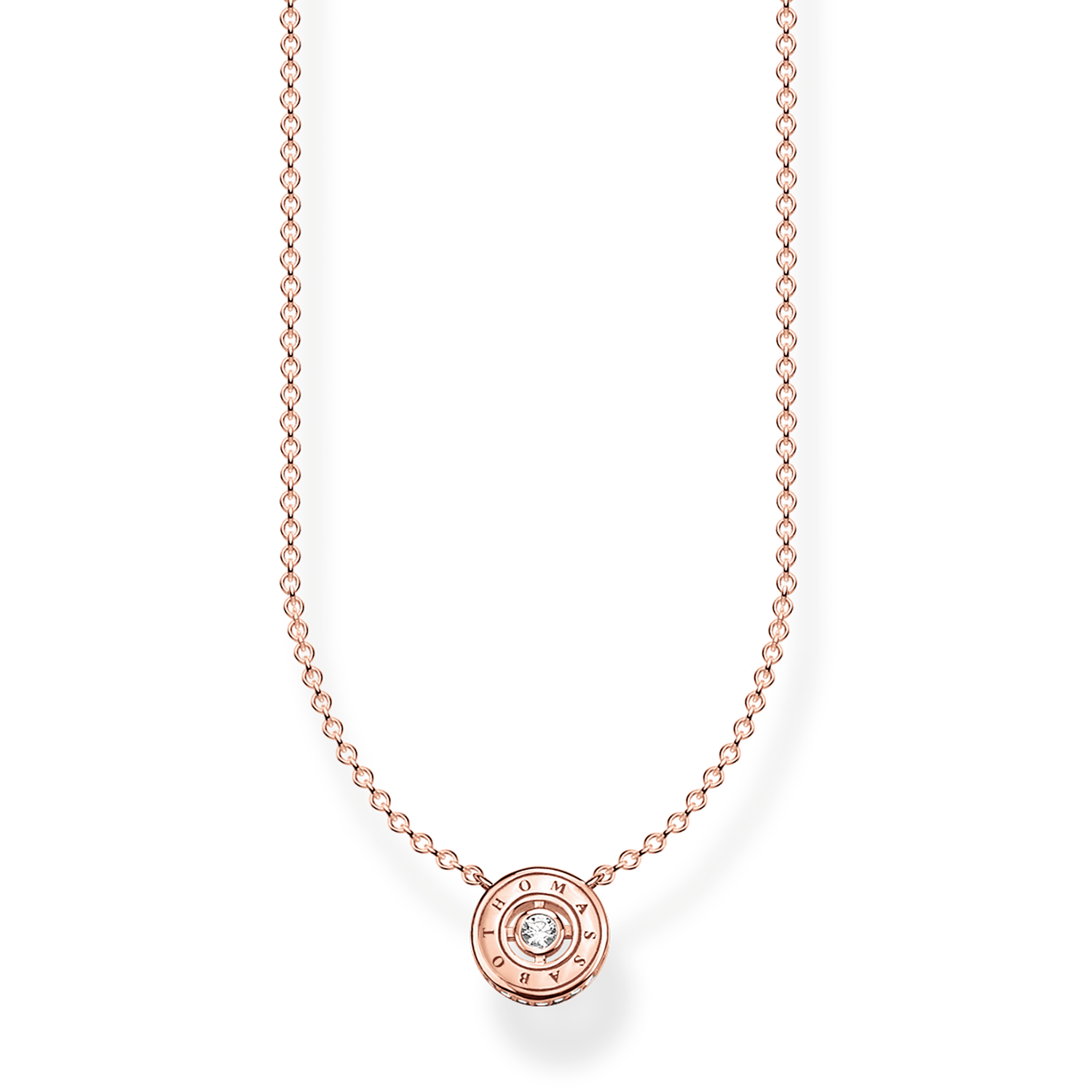 Cadena c�rculo oro rosado925 Sterling silver, gold plated rose gold/ zirconiawhite
