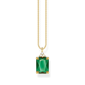 necklace925 Sterling silver, gold plated yellow gold/ glass-ceramic stone/ zirconiagreen