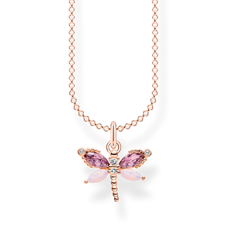 cadenaplata de ley 925, baño de oro rosado/ gema vitrocerámica/ circonitamulticolorWomen