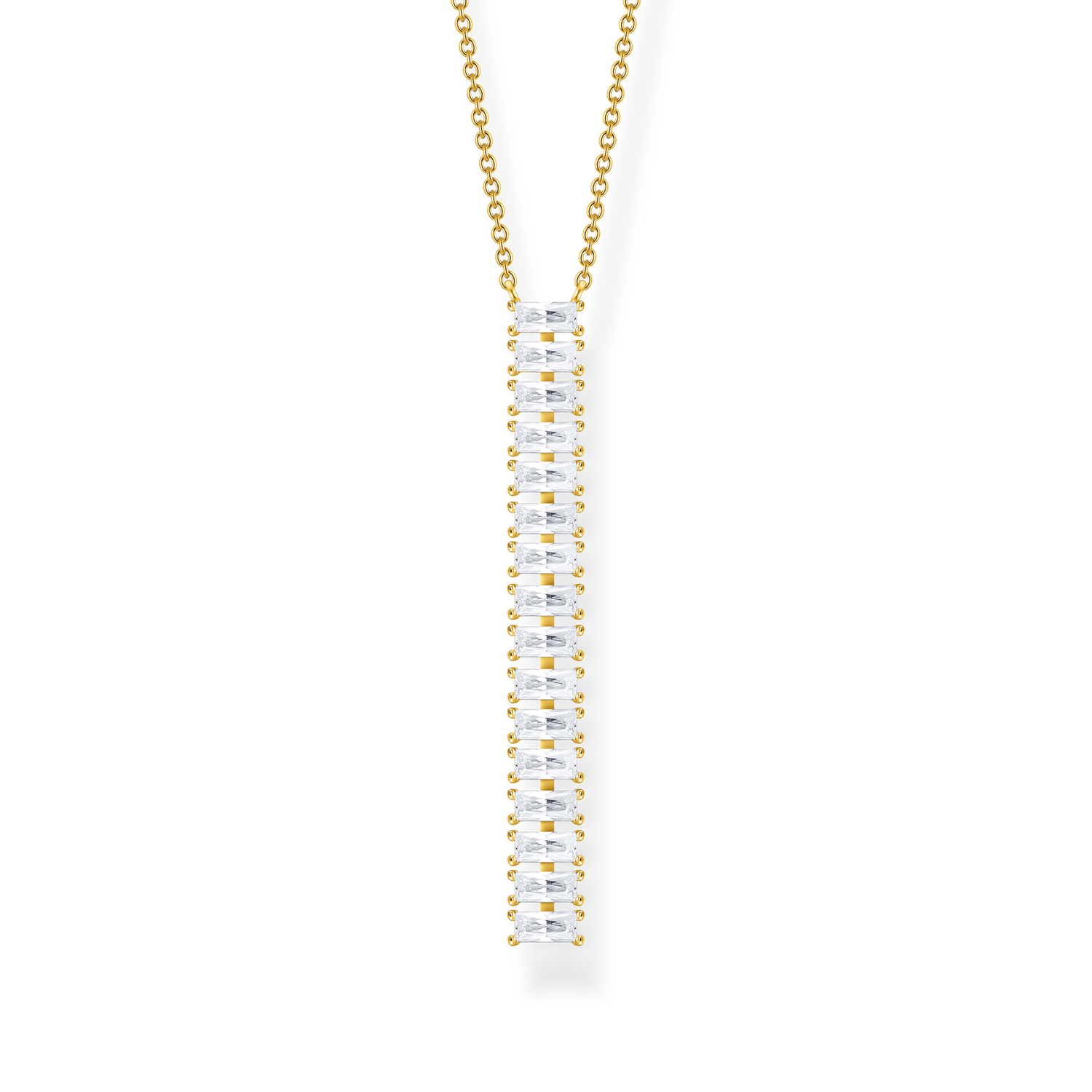 necklace925 Sterling silver, gold plated yellow gold/ zirconiawhite