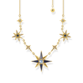 necklace925 Sterling silver, gold plated yellow gold/ glass-ceramic stone/ imitated sandstone/ synthetic spinelmulticoloured