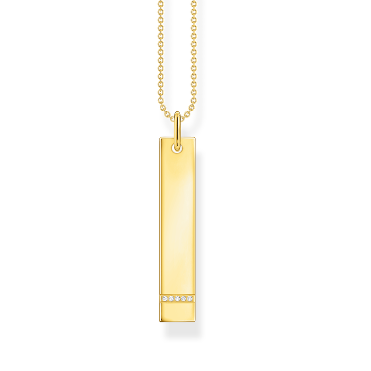 necklace925 Sterling silver, gold plated yellow gold/ zirconiawhite