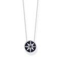 necklace925 Sterling silver, blackened/ glass-ceramic stone/ synthetic spinel/ zirconiamulticoloured
