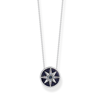 necklace925 Sterling silver, blackened/ glass-ceramic stone/ synthetic spinel/ zirconiamulticoloured