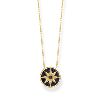 necklace925 Sterling silver, gold plated yellow gold/ glass-ceramic stone/ imitated sandstone/ synthetic spinelmulticoloured