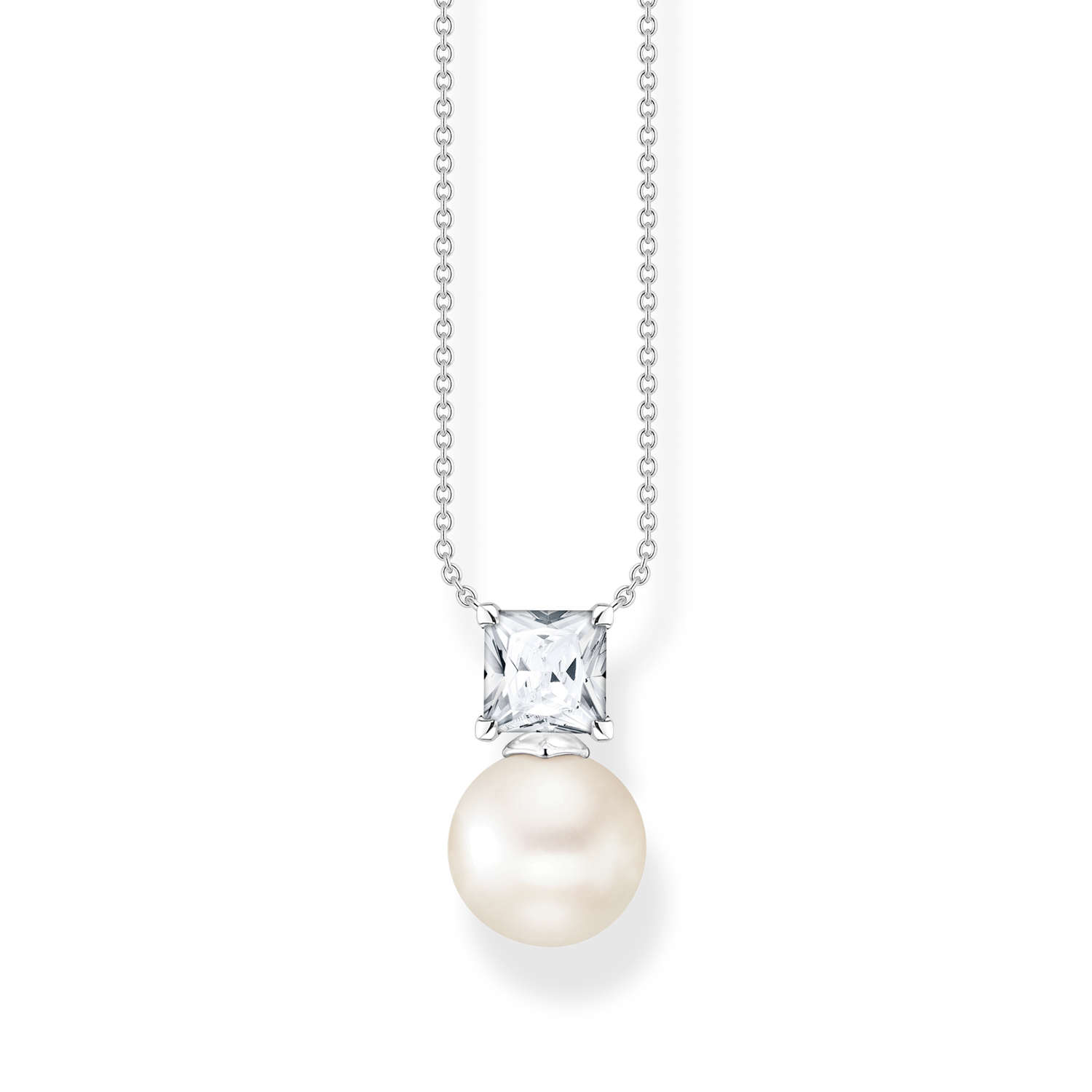 Cadena perla plata