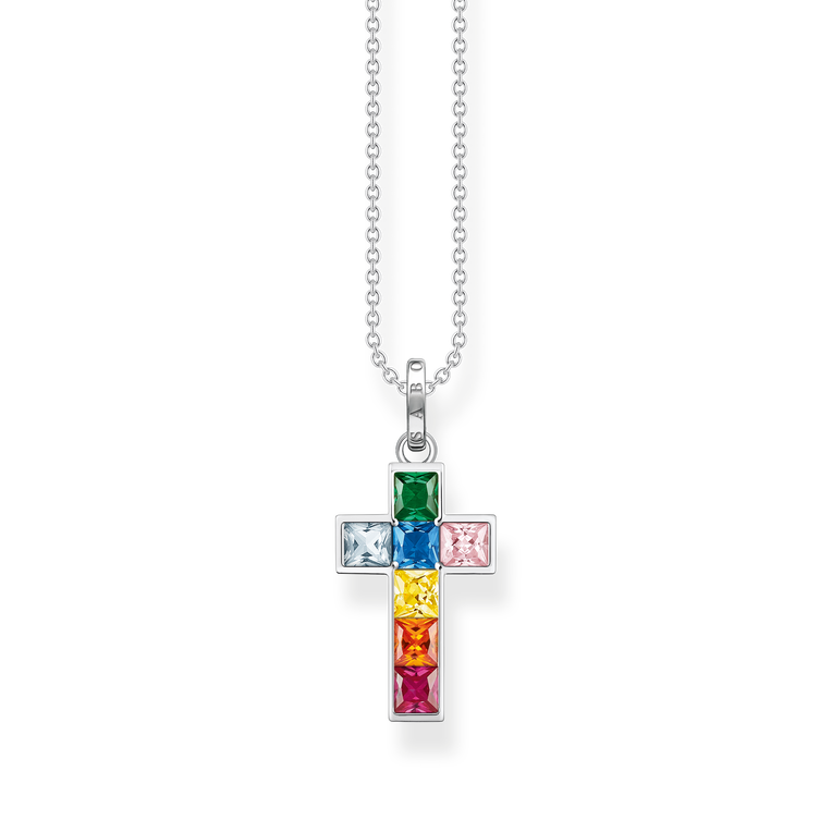Cadena cruz plata