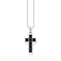 Cadena cruz piedras negras925 Sterling silver, blackened/ zirconiablack
